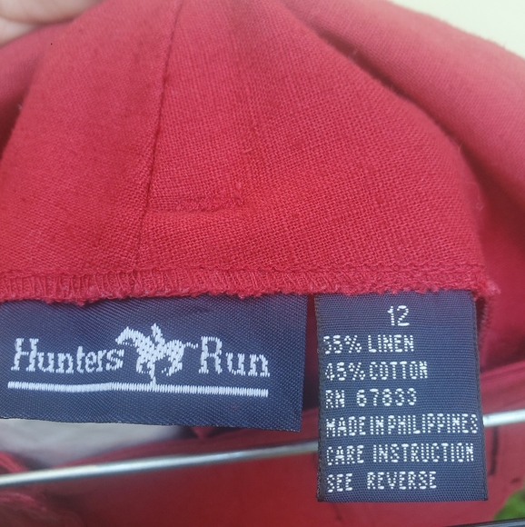 Red cotton high Waist shorts - Picture 3 of 3